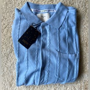 Long Sleeve Academy Mini Cable Knit, Heather Blue, Size Large